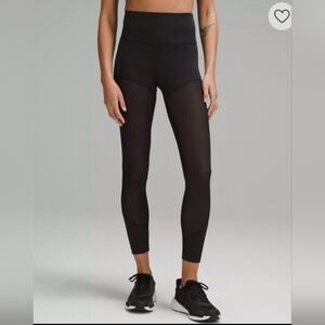 NWT Lululemon Black Mesh Wunder Train Leggings 10